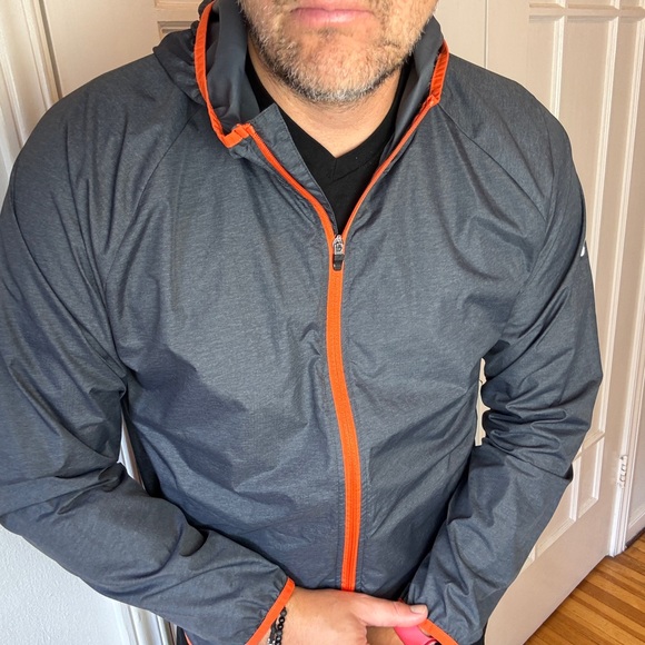 Asics Other - Men's Gray Jacket with Orange Accents